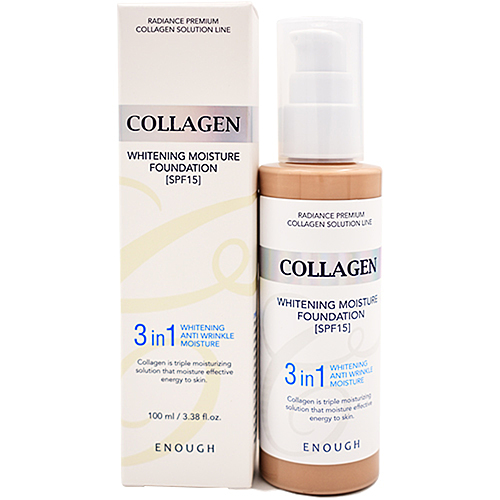 Enough Основа тональная с коллагеном 23тон - Collagen whitening foundation 3in1, 100мл