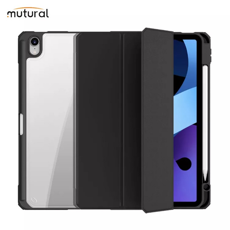 Чехол-подставка Mutural Folio Case Pinyue series для New iPad 10.9" (2022) кожаный Черный