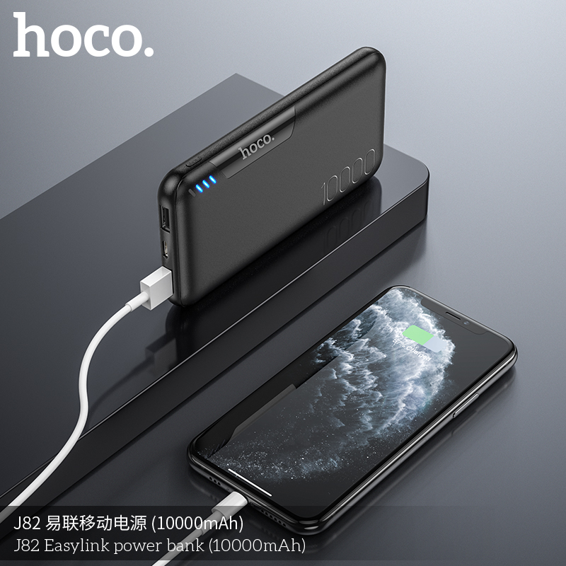 Аккумулятор внешний универсальный Hoco J82-10000 mAh Easylink Power Bank (2USB: 5V/2A) Черный