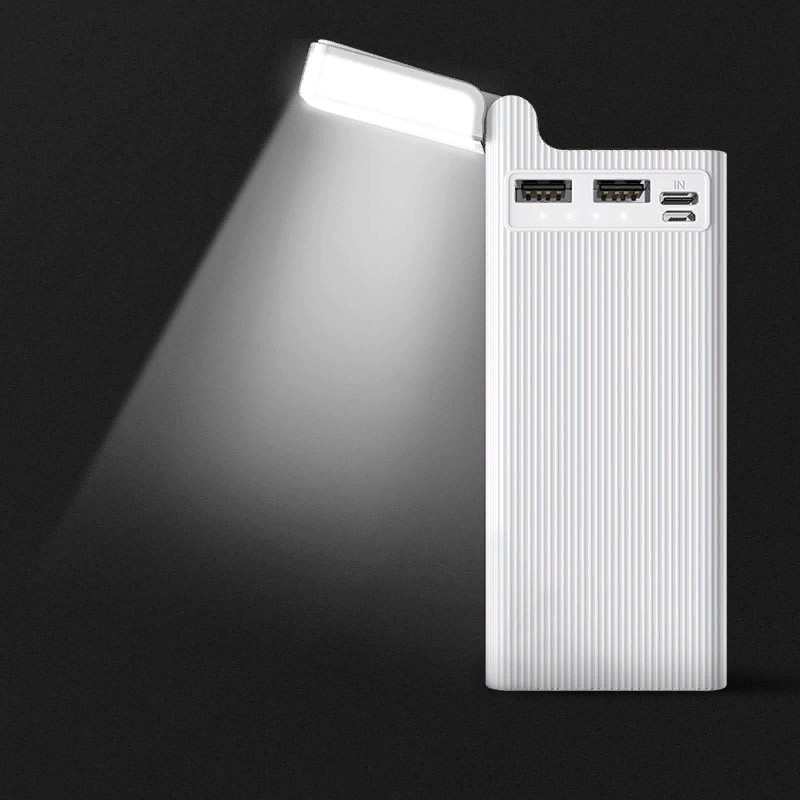 Аккумулятор внешний универсальный Hoco J62A-10000 mAh Jove table lamp mobile power bank (2USB, Micro USB, Type C: 5V-2A) Белый