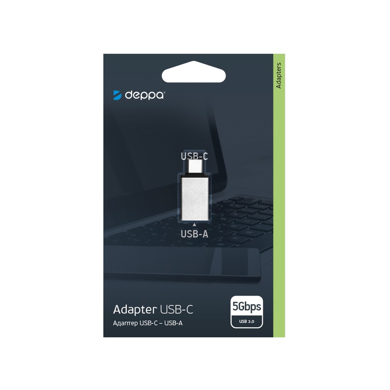 Адаптер Deppa Converter USB-A/ Type-C D-73131 Графитовый