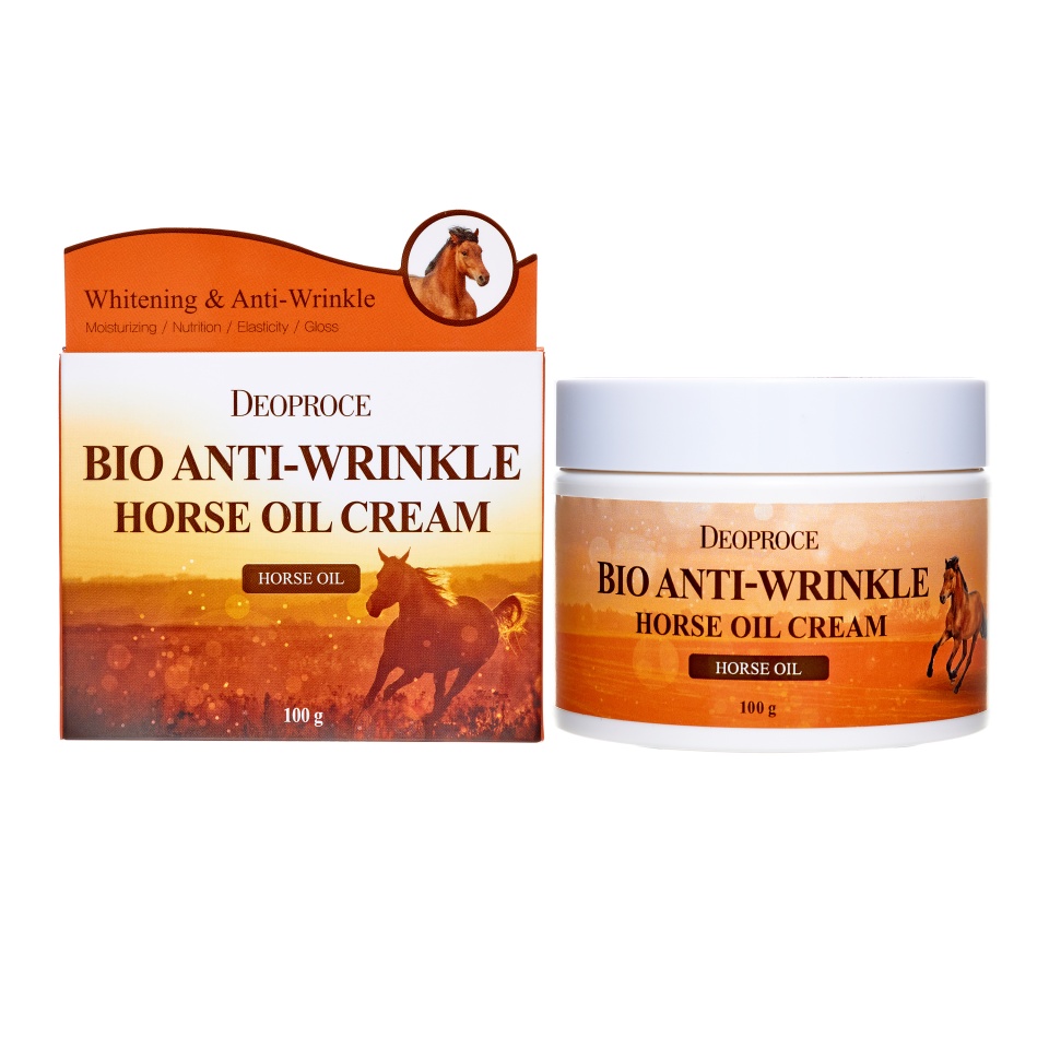 DEOPROCE BIO ANTI WRINKLE HORSE OIL CREAM Крем для лица против морщин с лошадиным жиром