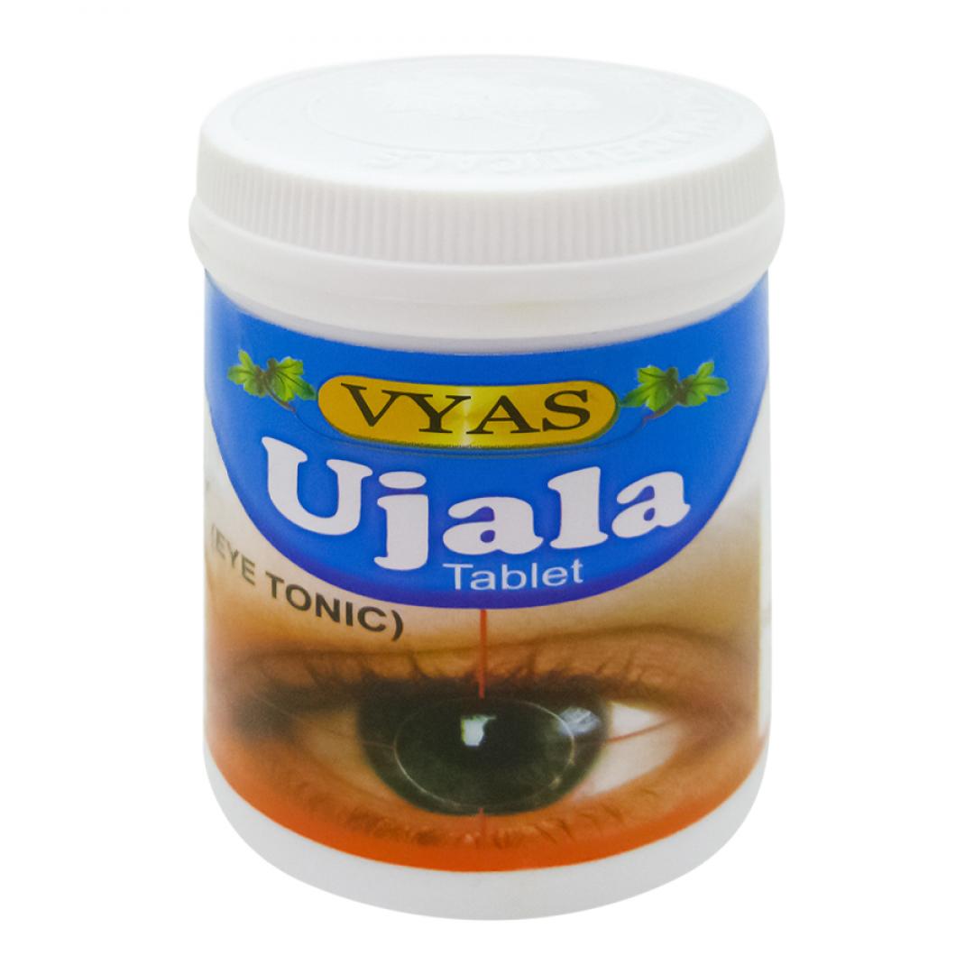 Таблетки для зрения глаз. Уджала таблетки для зрения. Индийские капли для глаз Уджала. Тоник для глаз Ujala Tablet (Eye Tonic) 100 капсул. Ujala Vyas глазные таблетки.