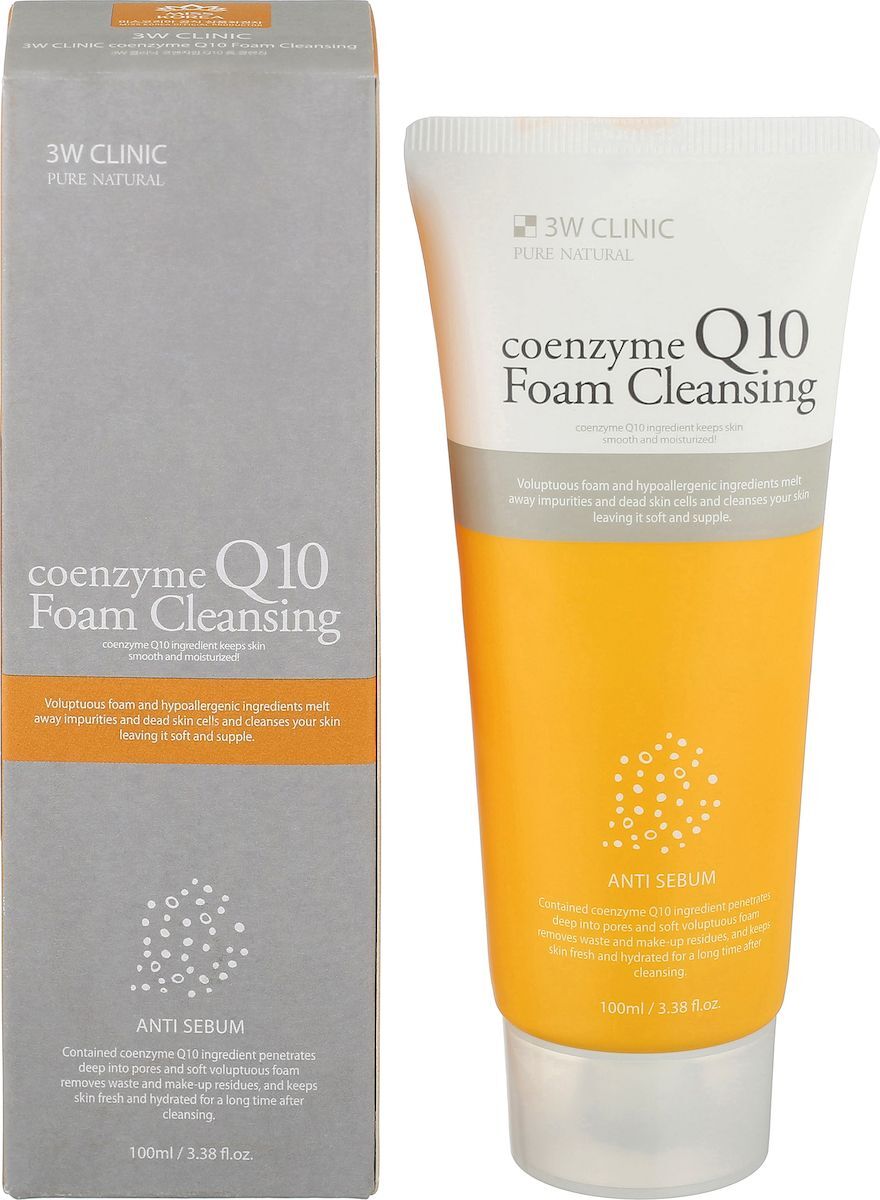 Омолаживающая пенка с коэнзимом Coenzyme Q10 Foam Cleansing 3W CLINIC 100 мл