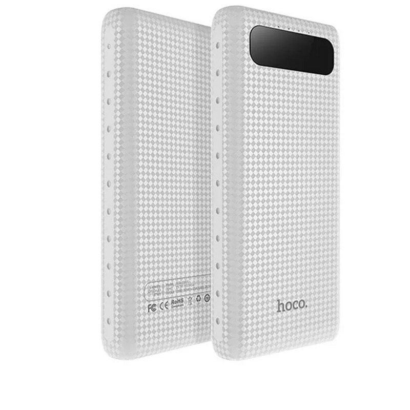 Аккумулятор внешний универсальный Hoco B20A-20000 mAh Mige Power Bank (USB: 5V-2.1A) White Белый