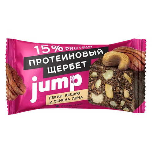 Щербет протеиновый с орехом пекан, кешью и семенами льна Jump 50 г