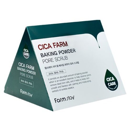 Скраб в пирамидках для очищения пор с центеллой азиатской - Cica farm baking scrub FarmStay 7г*25шт