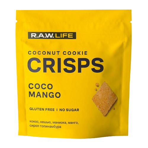 Печенье "Crisps Кокос-Манго" Raw Life 35 г