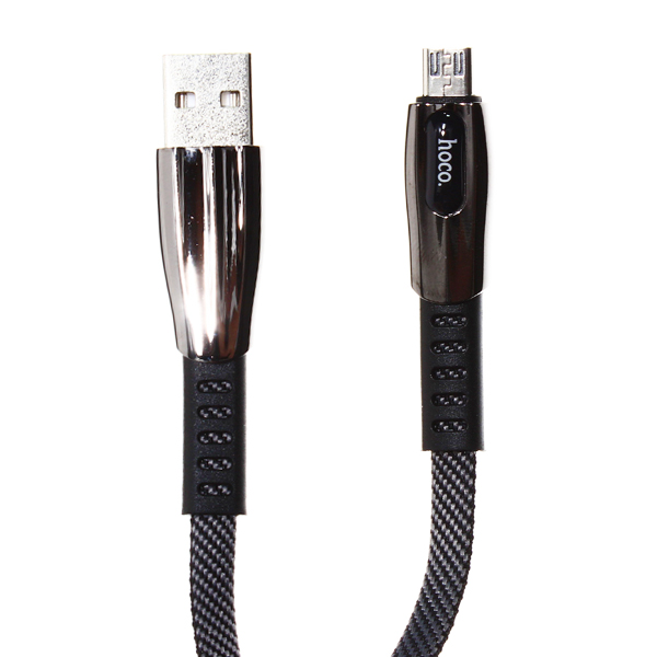 USB дата-кабель Hoco U70 Splendor charging data cable for MicroUSB (1.2м) (2.4A) Темно-серый