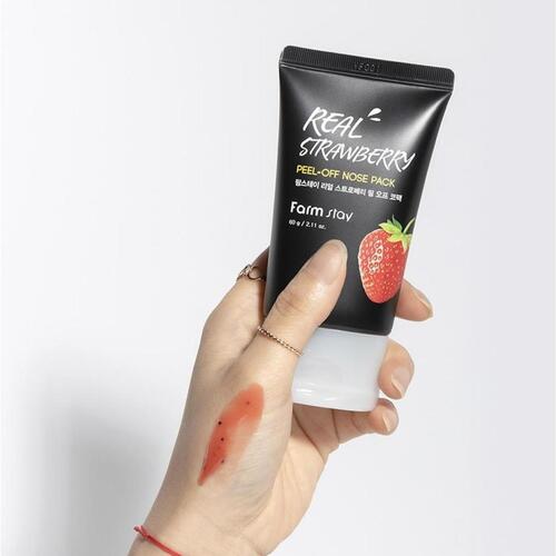 FarmStay Маска-пленка с экстрактом клубники для носа - Real strawberry peel-off nose pack, 60г