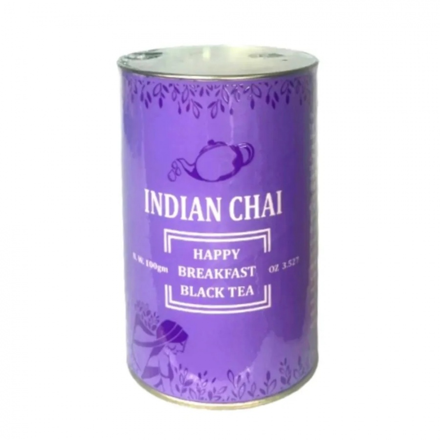 BHARAT BAZAR Happy Breakfast Black Tea Чай Чёрный Индийский в банке Счастливый Завтрак  100г