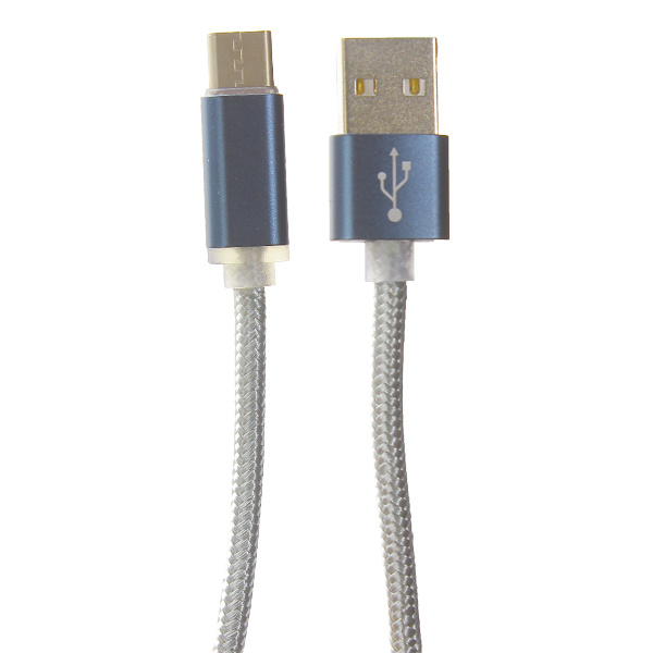 USB дата-кабель COTECi M20 TYPE-C Nylon CS2128-GC (1.2m) Графитовый