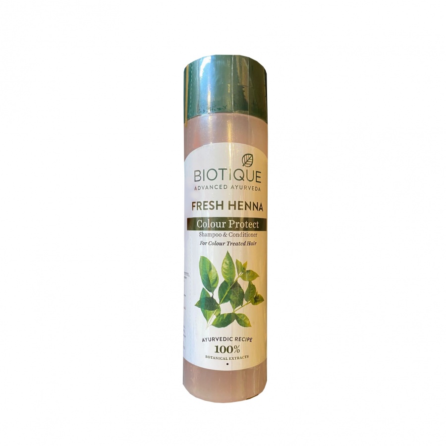 Biotique Fresh Henna Colour Protect Shampoo with Conditioner Шампунь-кондиционер для волос "Защита цвета" с листьями хны 190мл