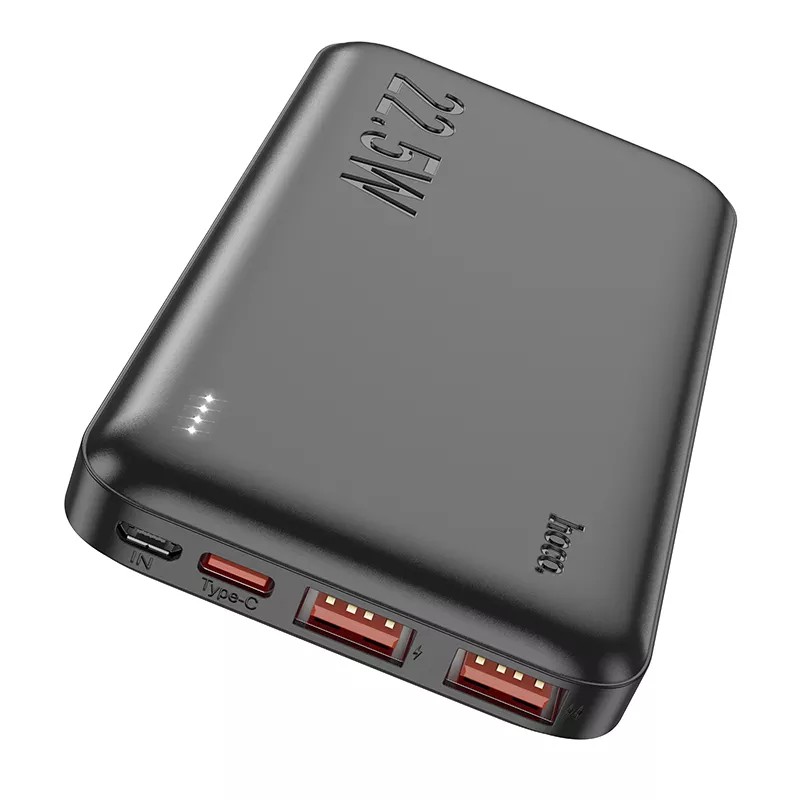 Аккумулятор внешний универсальный Hoco J101 10000 mAh Astute PD22.5W+QC3.0 power bank (2USB:5V-4.5A/ Type-C: 5V-2.4A) Черный