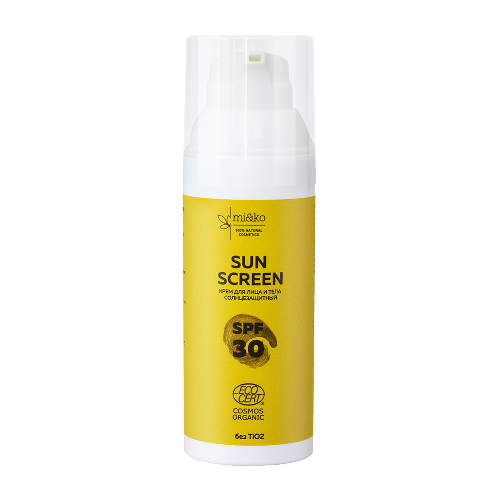 Крем солнцезащитный для лица и тела "Sun Screen", SPF 30 Mi&Ko 50 мл