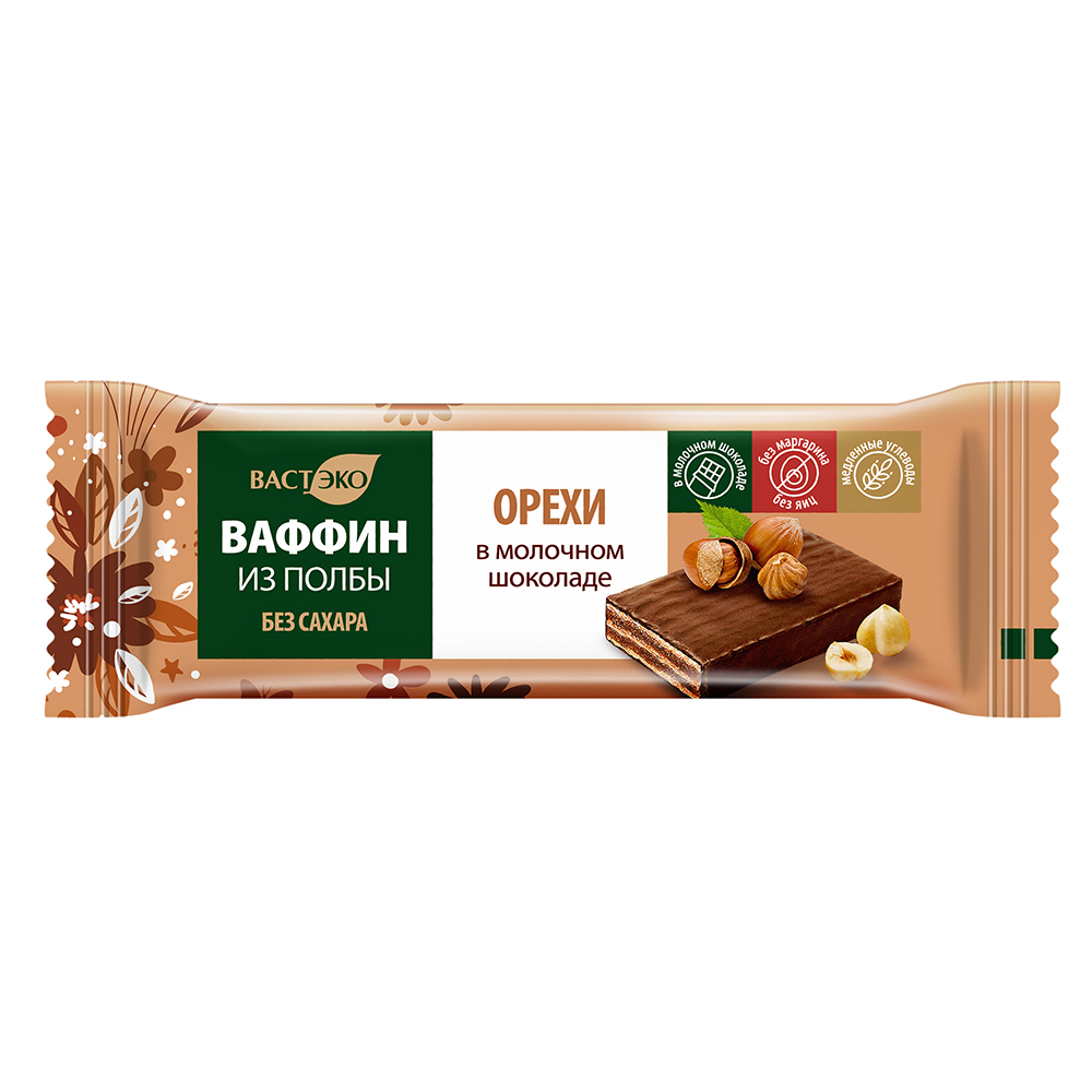 Вафли в молочном шоколаде "Орехи" Вастэко 27 г