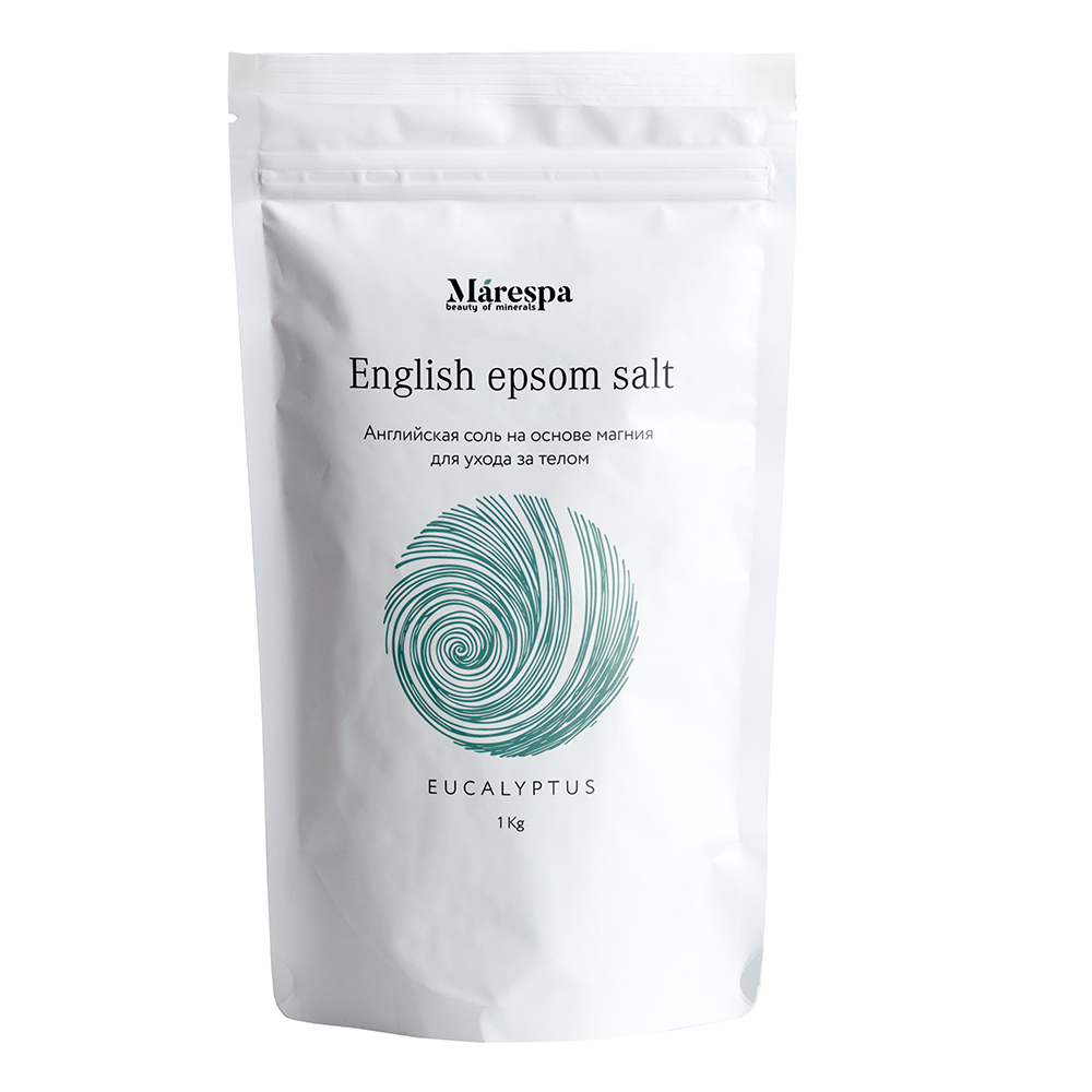 Соль для ванны "English epsom salt" с натуральным эфирным маслом эвкалипта и пихты Marespa 1000 г