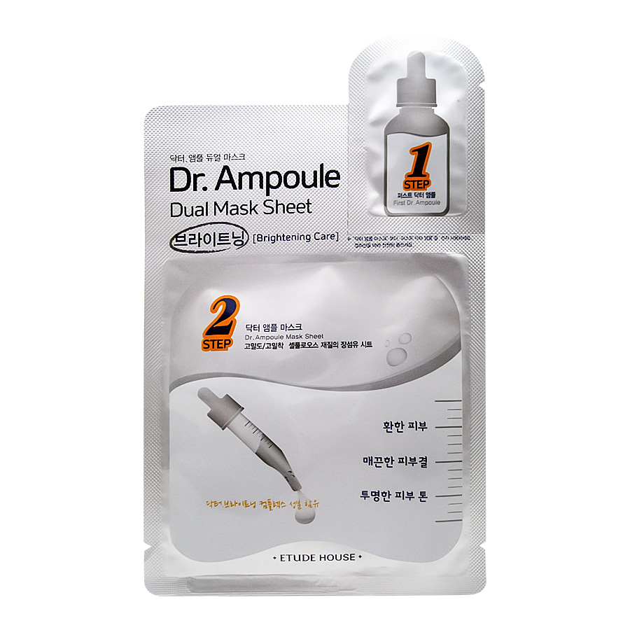 Etude House Dr. Ampoule Dual Mask Sheet Brightening Care Двухфазная маска для лица