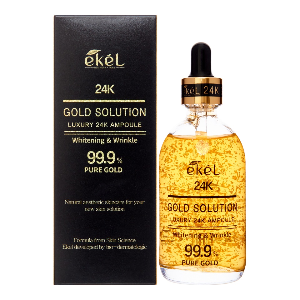 EKEL Gold Solution   Luxury 24K Ampoule Антивозрастная сыворотка для лица с частицами коллоидного золота