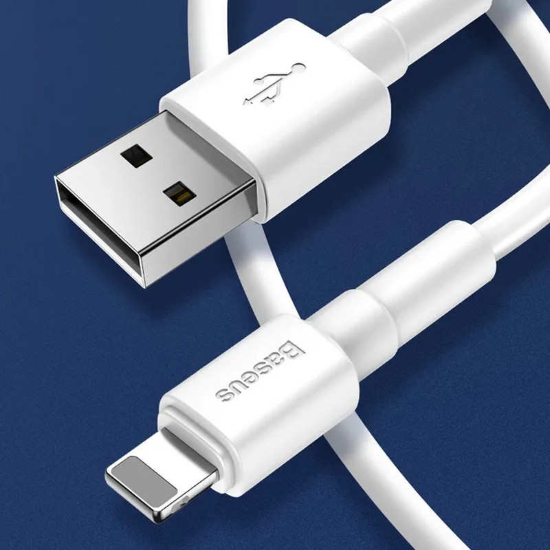 USB дата-кабель Baseus Mini White Cable Lightning 2.4A (CALSW-02) 1.0м Белый