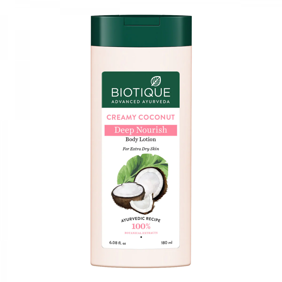 Biotique Creamy Coconut Deep Nourish Body Lotion Питательный лосьон для тела с кокосовым молоком 180мл