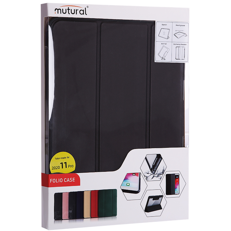 Чехол-подставка Mutural Folio Case Elegant series для iPad Pro (11") 2020г. кожаный (MT-P-010504) Графитовый