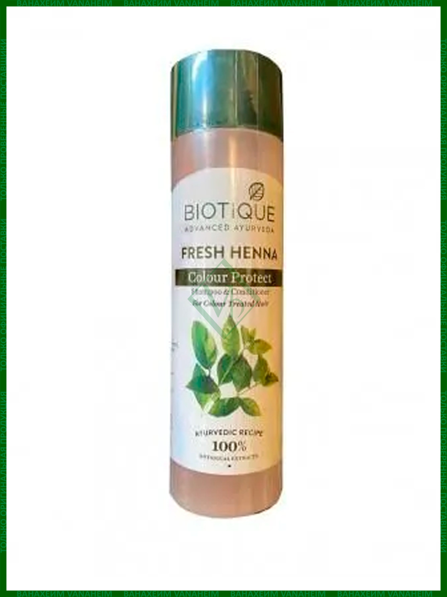 Biotique Fresh Henna Colour Protect Shampoo with Conditioner Шампунь-кондиционер для волос "Защита цвета" с листьями хны 190мл