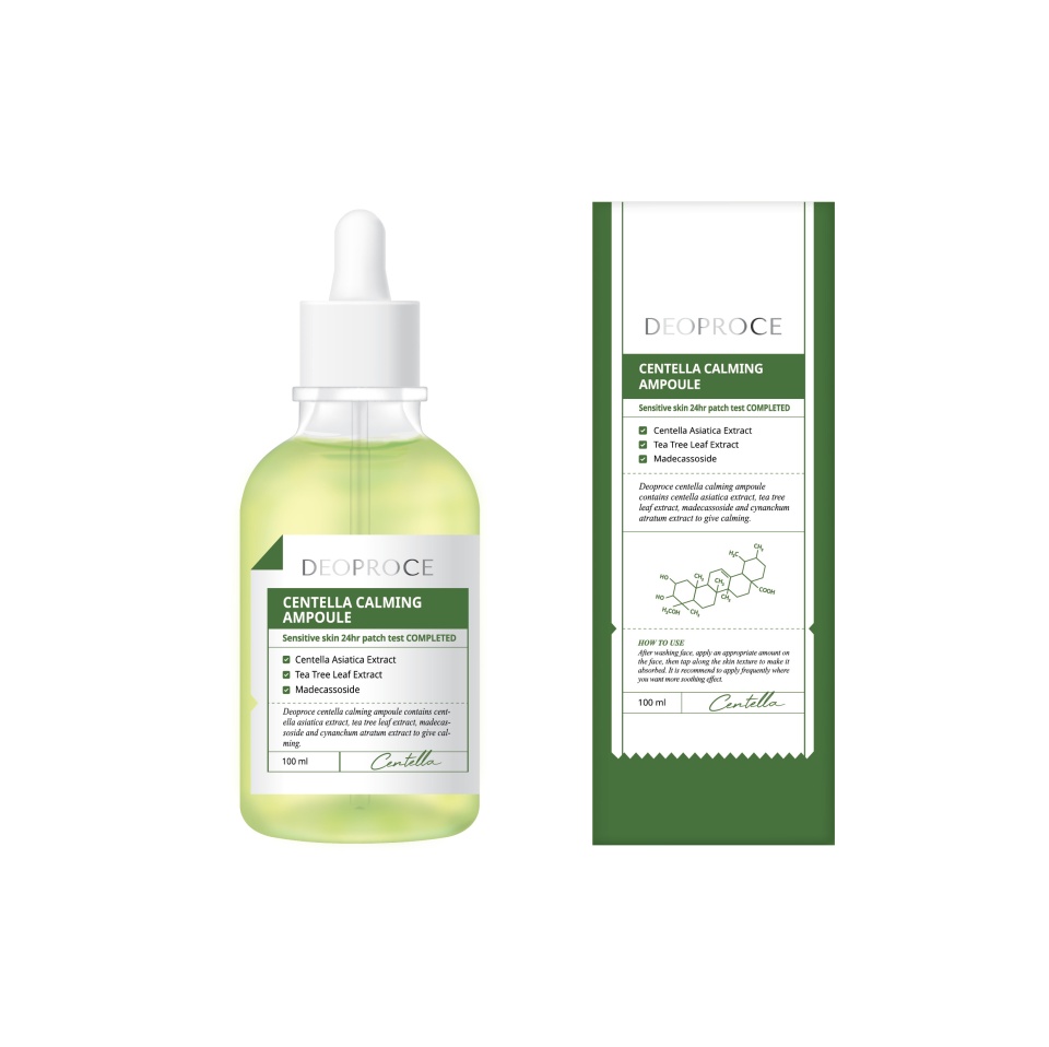 DEOPROCE CENTELLA CALMING AMPOULE Успокаивающая сыворотка для лица с экстрактом центеллы азиатской 100мл