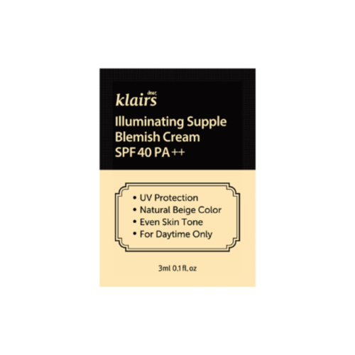 Dear, Klairs Крем BB для сияния кожи - illuminating supple blemish cream SPF40/PA++, 3мл (пробник)