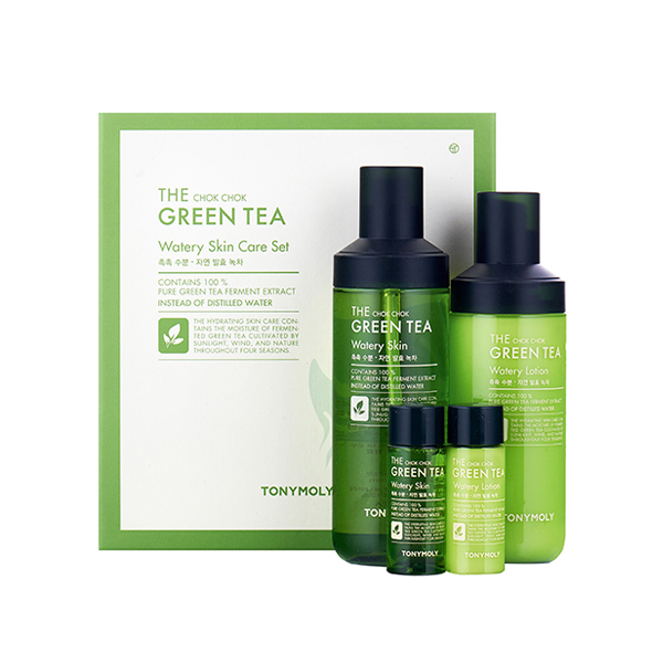 TONYMOLY THE CHOK CHOK GREEN TEA Watery Skin Care Set Набор: Увлажняющий тоник для лица с экстрактом зеленого чая, Увлажняющий лосьон для лица с экстрактом зелёного чая