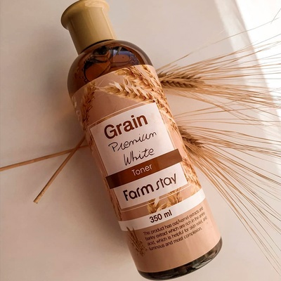 FarmStay Тонер с экстрактом ростков пшеницы - Grain premium white toner, 350мл