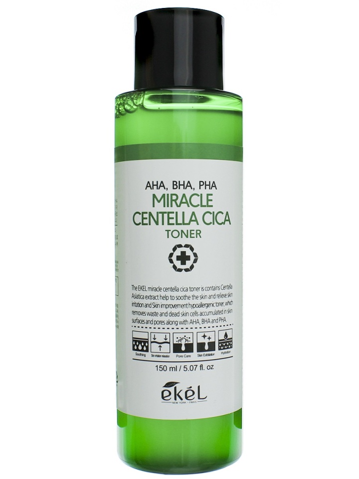 Aha тонер для лица. Ekel тонер с центеллой и комплексом кислот Miracle Centella cica Toner 150мл. Aha BHA pha тонер. Ekel тонер с кислотами Aha,BHA,pha. Ekel тонер с центеллой с Aha-BHA-pha кислотами Brightening Toner cica, 250мл.