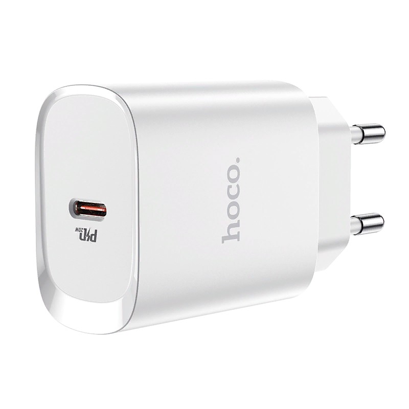 Адаптер питания Hoco N14 Smart Charging single port PD20W+QC3.0 charger (USB-C: 5V max 3A/ 20Вт) Белый