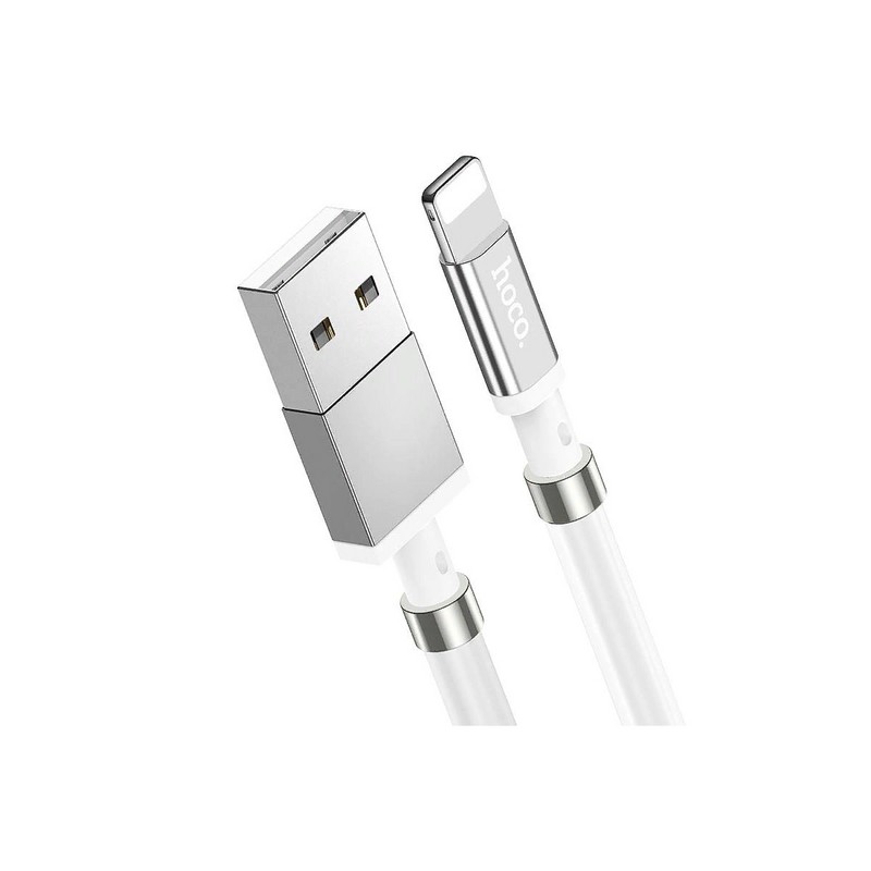 USB дата-кабель Hoco U91 Magic Magnetic charging data cable for Lightning (1.2м) (2.4A) Белый