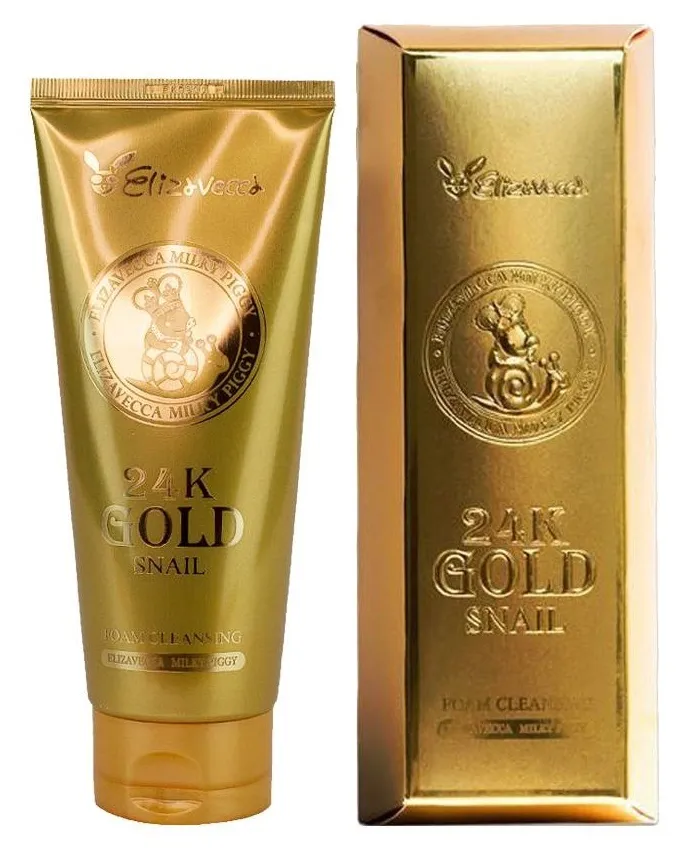 Elizavecca 24K Gold Snail Cleansing Foam Пенка для умывания с колоидным золотом и муцином улитки