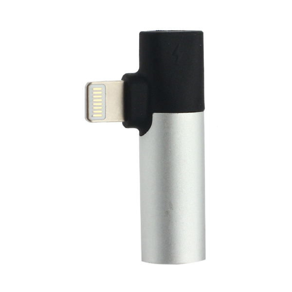 Аудио-переходник Baseus L43 IP Male to 3.5 mm and Lightning Female Adapter (с разъемом для зарядки) CALL43-S1 Серебристый