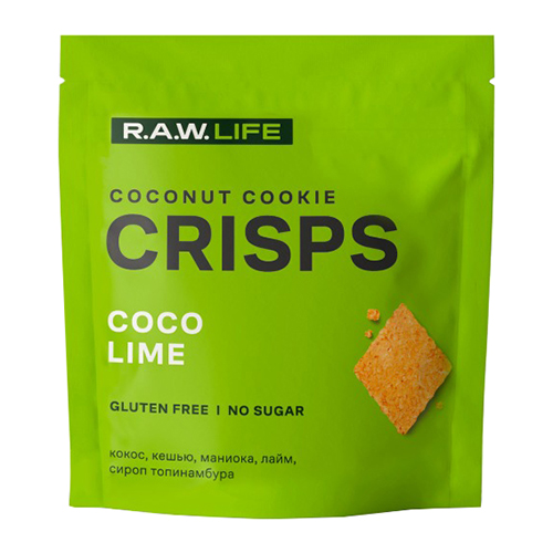 Печенье "Crisps Кокос-Лайм" Raw Life 35 г