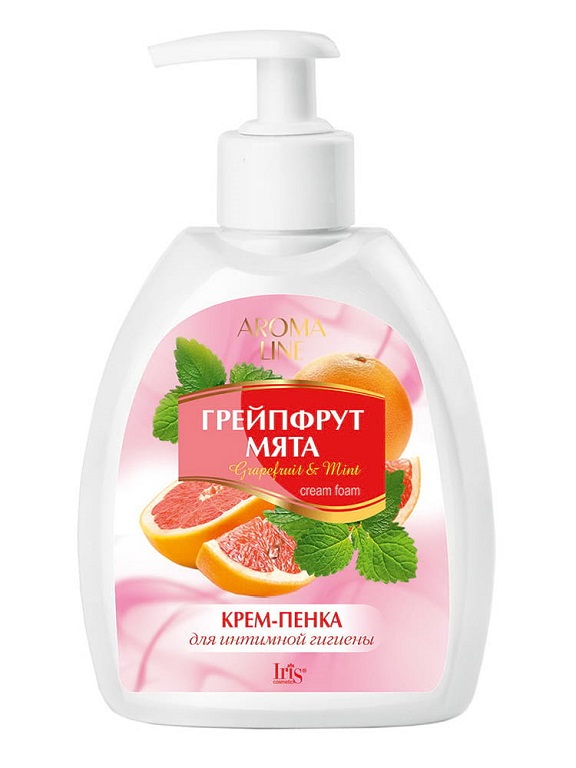 IRIS Aroma Line Крем-пенка для интимной гигиены Грейпфрут и мята 300мл