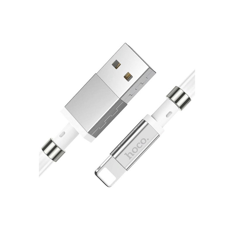 USB дата-кабель Hoco U91 Magic Magnetic charging data cable for Lightning (1.2м) (2.4A) Белый