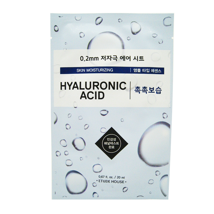 ETUDE HOUSE 0.2 Air Mask Hyaluronic Acid Skin Moisturizing Маска для лица тканевая c гиалуроновой ки