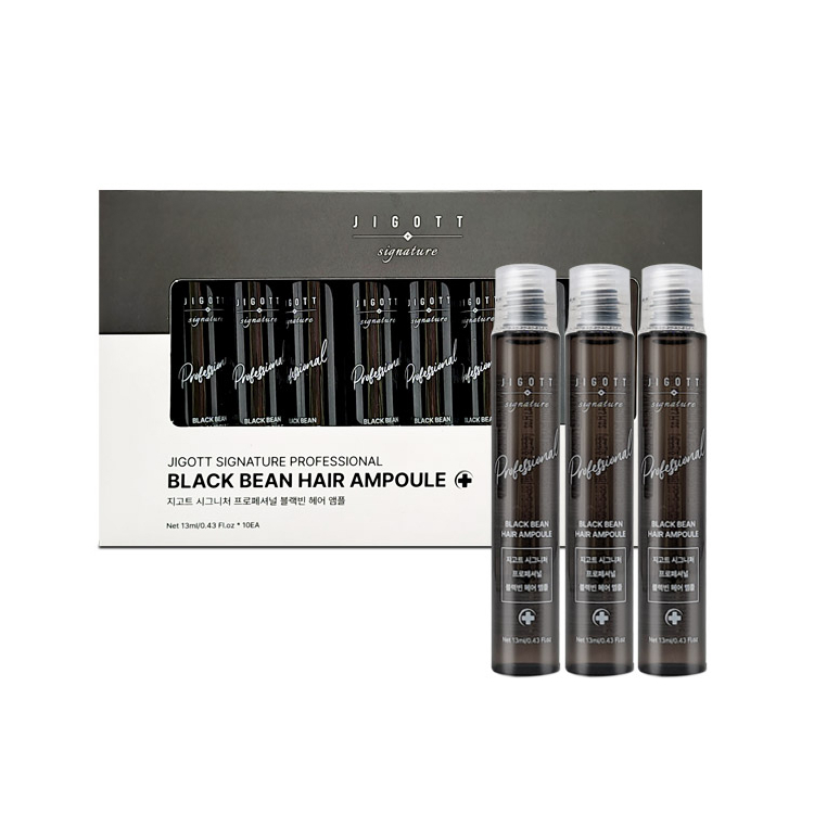 Jigott Signature Professional Black Bean Hair Ampoule Сыворотка для волос с экстрактом чёрной фасоли  10*13мл