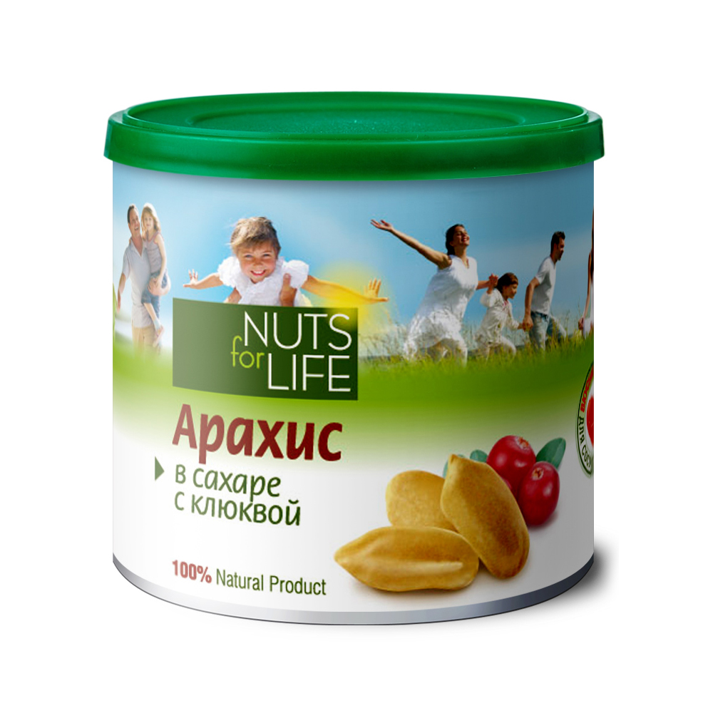 Арахис в сахаре с клюквой Nuts for life 115 г