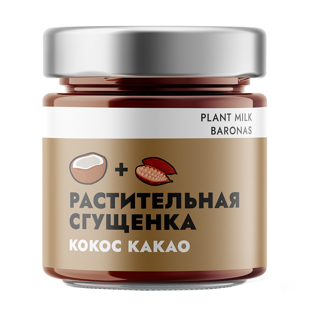 Сгущёнка растительная "Кокос-Какао" PLANT MILK BARONAS 200 г