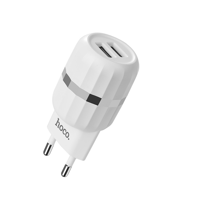 Адаптер питания Hoco C41A Wisdom dual port charger Apple&Android (2USB: 5V max 2.4A ) Белый