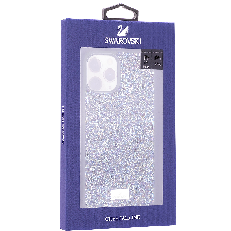 Чехол-накладка силиконовая со стразами SWAROVSKI Crystalline для iPhone 12/ 12 Pro (6.1") Темно-зеленый №2