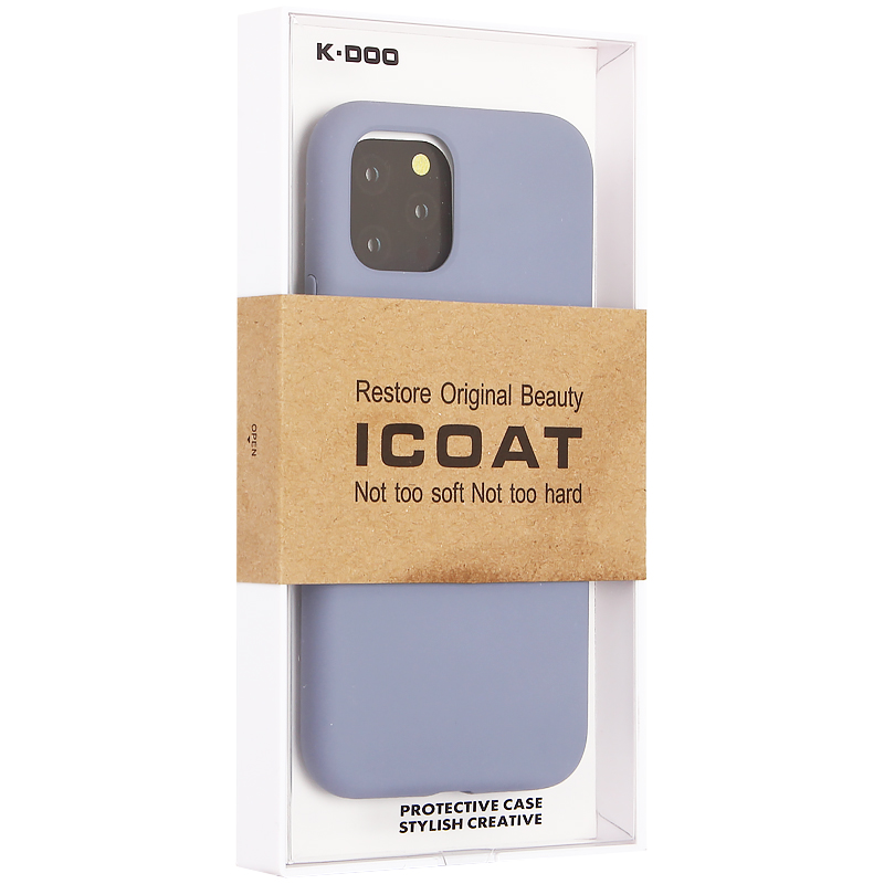 Чехол-накладка силиконовая KZDOO iCoat Liquid Silicone для iPhone 11 Pro (5.8") Серо-лавандовый