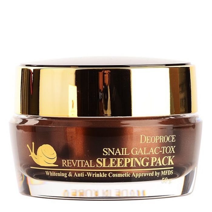 DEOPROCE SNAIL GALAC REVITAL SLEEPING PACK Восстанавливающая ночная маска для лица с муцином улиитки и галактомисисом