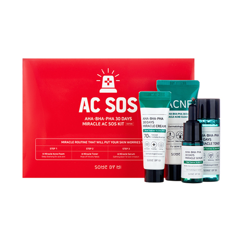 SOME BY MI AHA·BHA·PHA 30 DAYS MIRACLE AC SOS KIT Набор: тонер, сыворотка, крем для лица, пенка