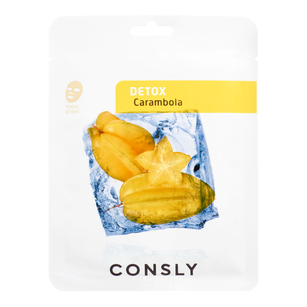 CONSLY Carambola Detox Mask Pack Выводящая токсины тканевая маска с экстрактом карамболы