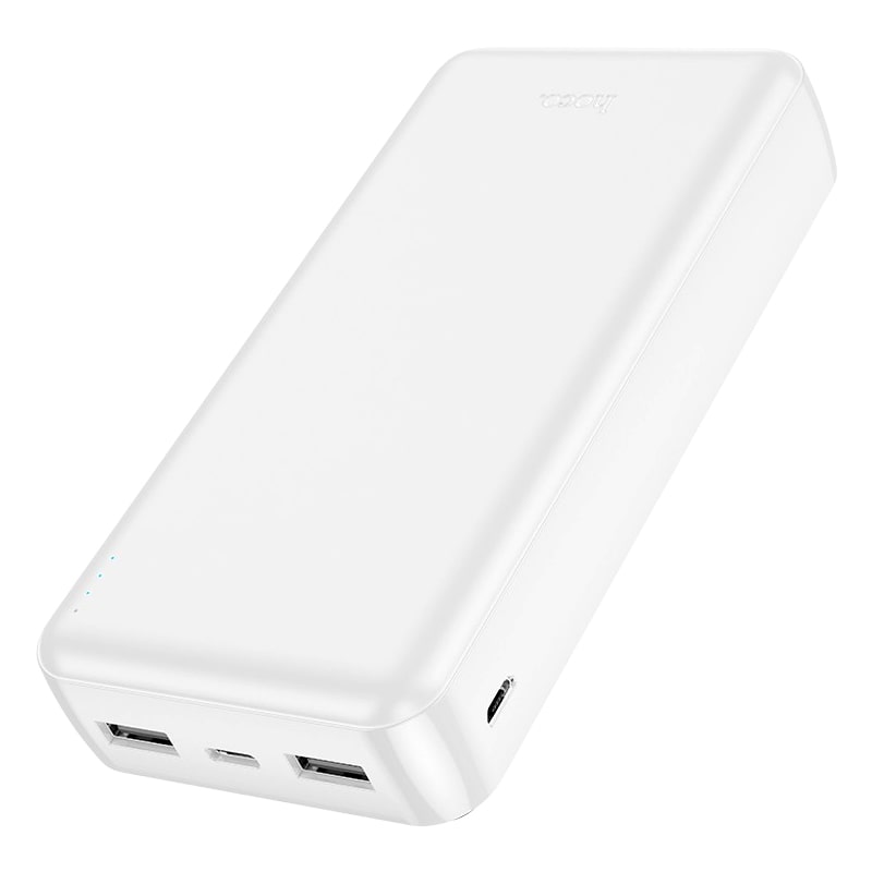 Аккумулятор внешний универсальный Hoco J100A 20000 mAh High-ranking power bank (2USB:5V-2.1A) Белый